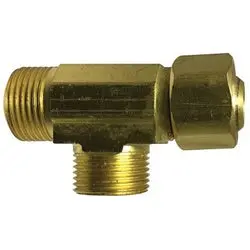 00073-060606 - Brass Swivel Run Tee - 3/8-In Male Compression X 3/8-In Female Compression X 3/8-In Male Compression 1