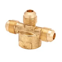 04093-06060808 - Forged Brass Amc Cross, 3/8-In Male Flared X 3/8-In Male Flared X 1/2-In Female Npt 1