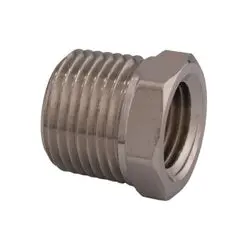 06110-0604Asp - Brass Hex Bushing 3/8-In Male Nptf X 1/4-In Female Nptf, Nickel-Plated 1