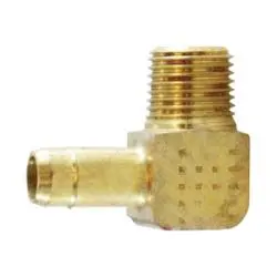 07069-0204P - 1/4 In Tube Od X 1/4 In Mip Brass 90-Degree Double Barb Mini Elbow 1