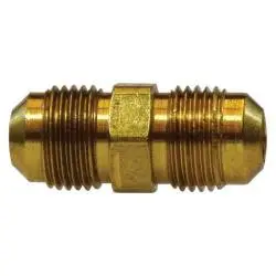 10108L - Brass Union 3/8-In Sae 45-Deg Male Flare X 3/8-In Sae 45-Deg Male Flare, 1-1/2 In Length 1