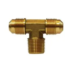 10203 - Brass Branch Tee - 3/16-In Male Flare X 3/16-In Male Flare X 1/8-In Male Nptf 1