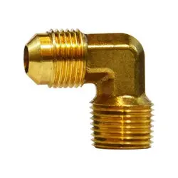 10287 - 90-Degree Male Elbow Fitting, 1/4-In Male Flared X 1/4-In Male Nptf, Forged Brass 1