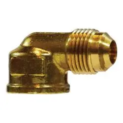 10314B - 90° Brass Barstock Elbow - 1/4 In Male Flared X 1/4 In Fnptf Connection 1