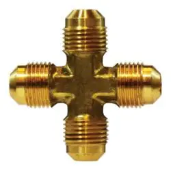 10375 - 3/8 In Sae 45° Flared Brass Cross For Hydraulic Tubing 1