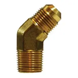 10451 - 45° Brass Elbow Fitting, 5/16 In X 1/4 In Male Flared/Nptf Connections 1