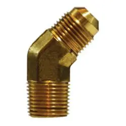10456U - 45° Brass Elbow Fitting - 1/2 In Male Flared X 1/2 In Male Nptf 1