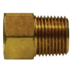 12044 - 1/4-In Female Inverted Flared X 1/4-In Male Nptf Brass Adapter, 0.89 In Length 1