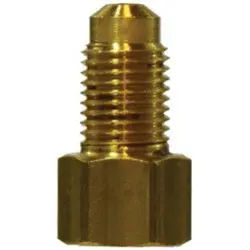 12202 - Dual Master Cylinder Adapter 5/16-In Male Flare X 3/16-In Female Inverted Flare, Brass, 0.96 In Long 1