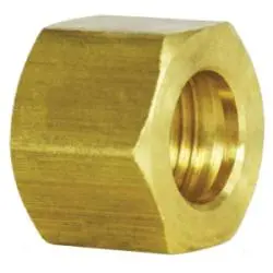 18034 - 3/16-In Compression Hex Nut, 0.43 In Hex Size, Brass, 400 Psi Rated 1