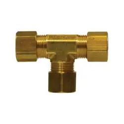 18103 - Forged Brass Tee Fitting, 1/4-In Compression X 1/4-In Compression X 1/4-In Compression, 300 Psi 1