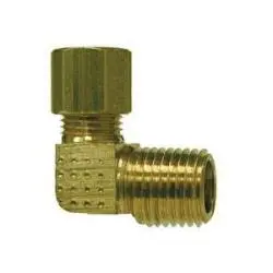 18225B - 90-Degree Brass Elbow Fitting, 1/4 In Od, Male Nptf, 300 Psi, -65°F To 250°F 1
