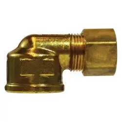 18252B - 3/16 In Compression X 1/8 In Fnptf Brass 90-Degree Barstock Elbow Fitting 1
