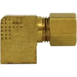 18254B - 90-Degree Brass Elbow Fitting - 1/4-In Compression X 1/4-In Female Nptf 1