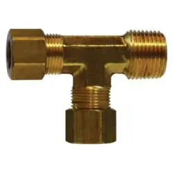 18273B - Brass Barstock Run Tee 3/16 In Od X 1/8 In Od X 3/16 In Od For Tubing 1
