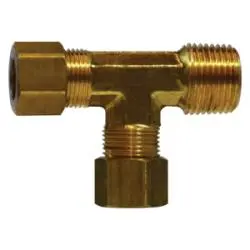 18277 - 5/16 In Tube Od X 1/4 In Male Nptf Forged Brass Run Tee Fitting 1