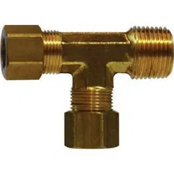 18285 - Brass Tee Fitting, 3/4 In Compression X 3/4 In Male Nptf X 3/4 In Compression 1