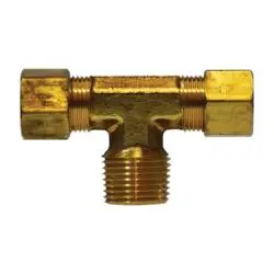 18294 - Forged Brass Branch Tee Fitting - 5/16 In X 5/16 In X 1/4 In Nptf 1