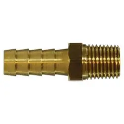 201A-16F - 2.48 In Brass Rigid Male Adapter With 1 In Nptf And Hose Barb Connections 1
