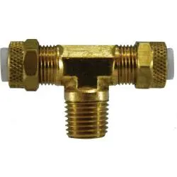 20319 - Brass Poly-Flo Branch Tee - 1/4 In X 1/4 In X 1/8 In Mnptf Connection 1
