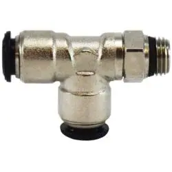 20668N - 8 Mm X 3/8 In Nickel-Plated Brass Swivel Run Tee, 1.948 In Length 1