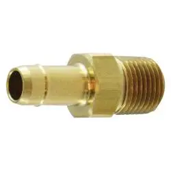 21023 - Brass Mini Barb Male Adapter - 1/4 In X 1/8 In, Max Pressure 150 Psi 1