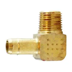 21113 - 90-Degrees Mini Barb Male Elbow, 1/4-In X 1/8-In Brass Fitting 1