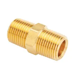 23325X4 - Brass Hex Nipple Fitting - 1/4-In Male Nptf X 1/4-In Male Nptf, 1.38 In Length 1