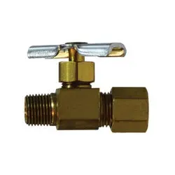 26032X - 1/4 In X 1/8 In Brass Heavy-Pattern Needle Valve With Compression X Mip Connection 1