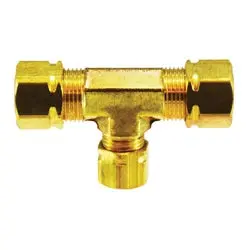 26115 - Brass Reducing Captive Sleeve Tee - 3/8 In X 3/8 In X 1/4 In With Compression Connections 1