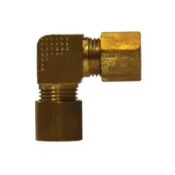 26124B - Brass Barstock Captive Sleeve Union Elbow - 1/4 In X 1/4 In Compression Connections 1