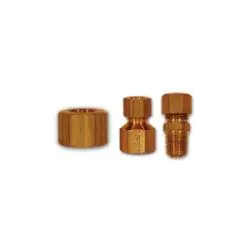 261X7 - 7/16 In Brass Hex Nut For Compression Connections, 0.68 In Size, 1/2 In Length 1