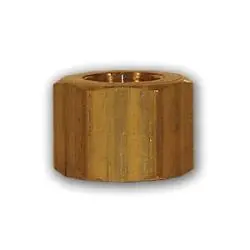 261X8 - 1/2 In Compression Brass Hex Nut, 0.81 In Hex, 0.62 In Length, 200 Psi, -65 To 250°F 1
