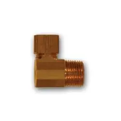 269X4x4 - 90-Degree Brass Elbow Fitting - 1/4 In Compression X 1/4 In Mpt 1