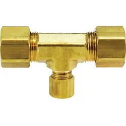 27116 - Brass Reducing Tee With Self-Align Sleeve - 1/2 In X 1/2 In X 1/4 In Compression Fitting 1