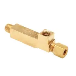 276X4 - Brass Barstock Adapter Tee 1/8 In Mpt X 1/8 In Fpt X 1/4 In Compression 1
