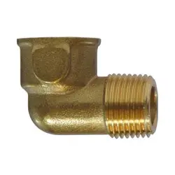 28169 - Brass Forged 90-Degree Street Elbow, 3/4 In Female/Male Nptf, 1200 Psi, 1.25 In Hex Size 1