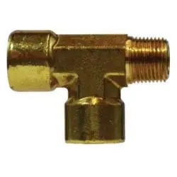 28256 - 1/2 In Brass Forged Street Tee With 2 Female Nptf And 1 Male Nptf Connections 1