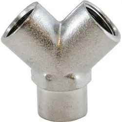 28298 - Nickel-Plated Brass Pipe Wye, 1/4-In X 1/4-In X 1/4-In, 3 Female Nptf Connections 1