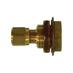 28321 - 1/2 In Od To 7/8 In Npt Brass Bulkhead Adapter, 1200 Psi, -65 To 250°F 1