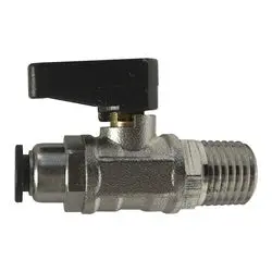 28405 - 3/8 In Mini Ball Valve With Male Nptf Connection, Nickel-Plated Brass Body 1