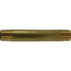 28476Lf - 1/8 In Mpt X 1/8 In Mpt Yellow Brass Long Nipple, 4 In Length 1