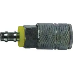 28566S - 1/4-In Body, 3/8-In Push-On Hose Barb Steel Coupler For Industrial Use 1