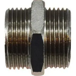 28810 - Steel Hex Nipple - 3/4-In Male Bspp X 1/2-In Male Bspp, Nickel-Plated Finish 1