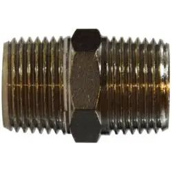 28833 - Brass Hex Nipple - 3/4-In Male Bsp X 3/4-In Male Bsp, Nickel-Plated Finishing 1