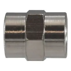 28898 - 3/8-In X 1/4-In Bspp Coupling, Nickel-Plated Brass, Hex Size 3/4 In 1