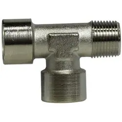 28949 - 3/8-In Male Bspp Brass Run Tee With Nickel-Plated Finish 1