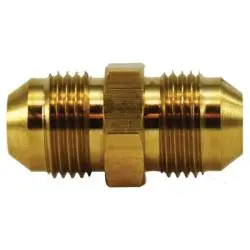 28966 - 1/4-In Male Jic Flared Brass Straight Tube Union Fitting, 1.35 In Length, 0.49 In Hex Size 1