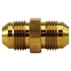 28969 - Brass Straight Tube Union, 3/8-In Male Jic Flared, Length 1.41 In, Hex Size 0.63 In 1