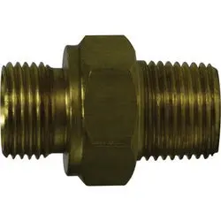 28976 - 1/4-In Male Bspp X 1/4-In Mnpt Brass Hex Nipple Fitting 1